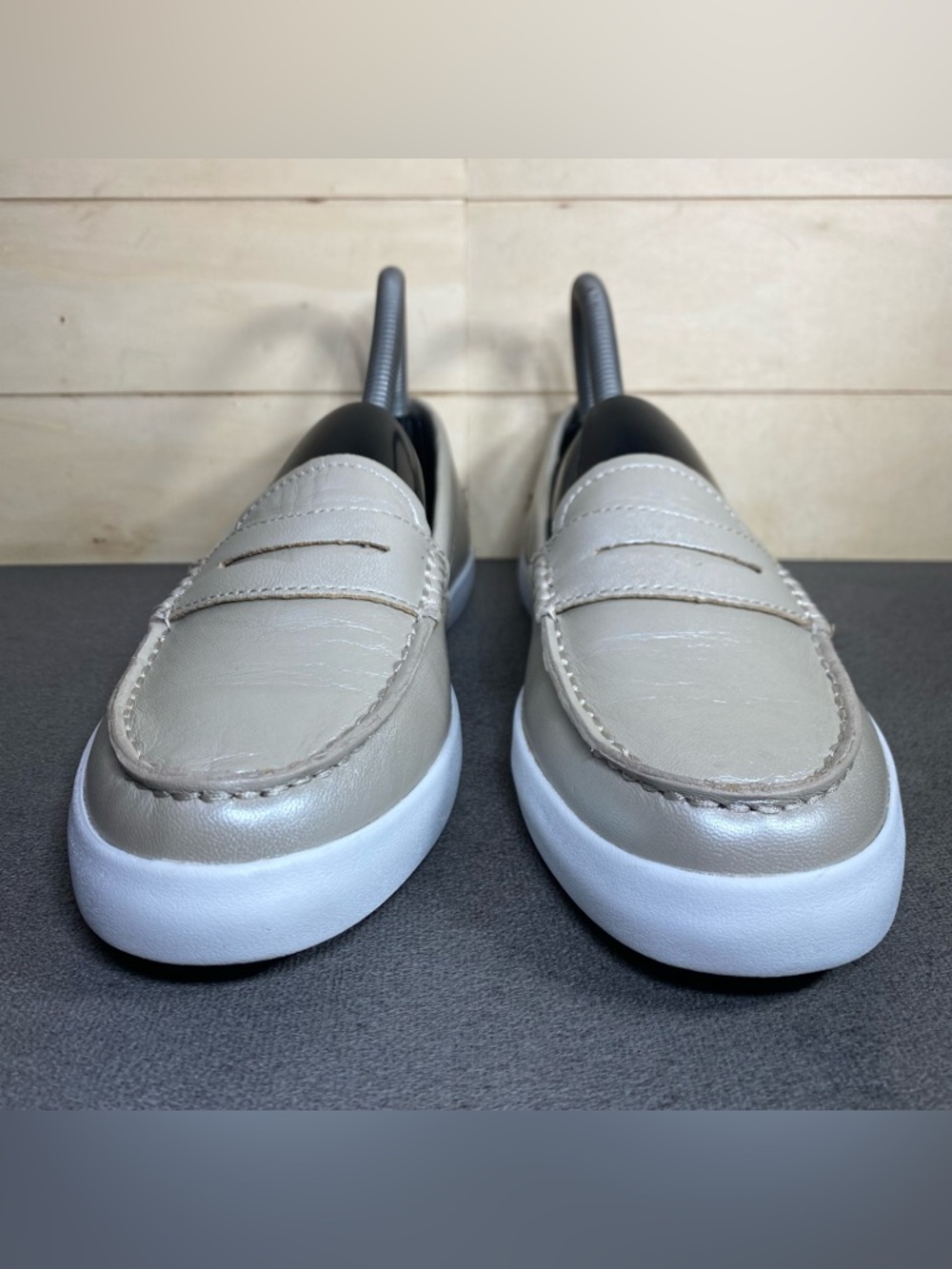 Cole Haan Nantucket Slip-On Loafers Women's Size 7.5 Shoes B Beige Leather - Picture 5 of 11